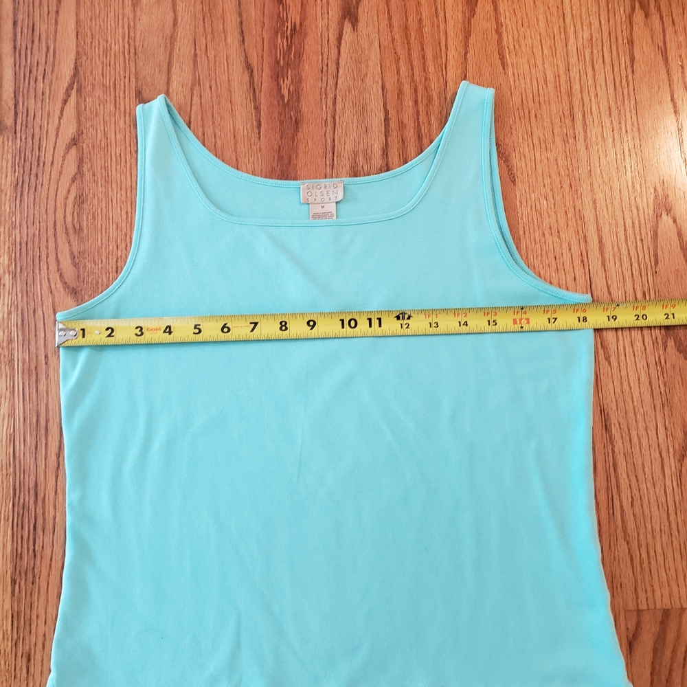 Sigrid Olsen Aqua Scoop Neck Tank Size: M - Picture 7 of 8